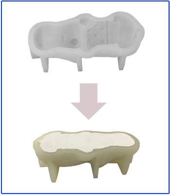 放入石膏模，減低收縮率